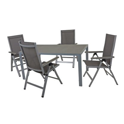 5tlg. Alu Tischgruppe Garten Sitzgruppe Lounge Set Gartenmöbel Sitzgarnitur