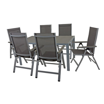 7tlg. Alu Tischgruppe Garten Sitzgruppe Lounge Set Gartenmöbel Sitzgarnitur