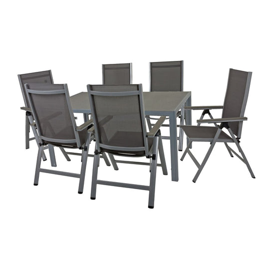 7tlg. Alu Tischgruppe Garten Sitzgruppe Lounge Set Gartenmöbel Sitzgarnitur
