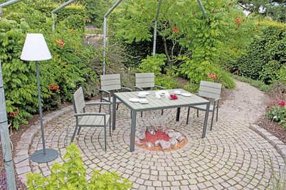 5tlg Garden Pleasure Sitzgruppe Tisch Esstisch Stuhl Stühle Sessel Stapelstuhl