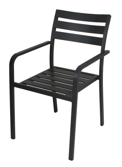 3tlg. Alu Tischgruppe Garten Tisch Stapelstuhl Esstisch Stuhl Sessel Sitzgruppe