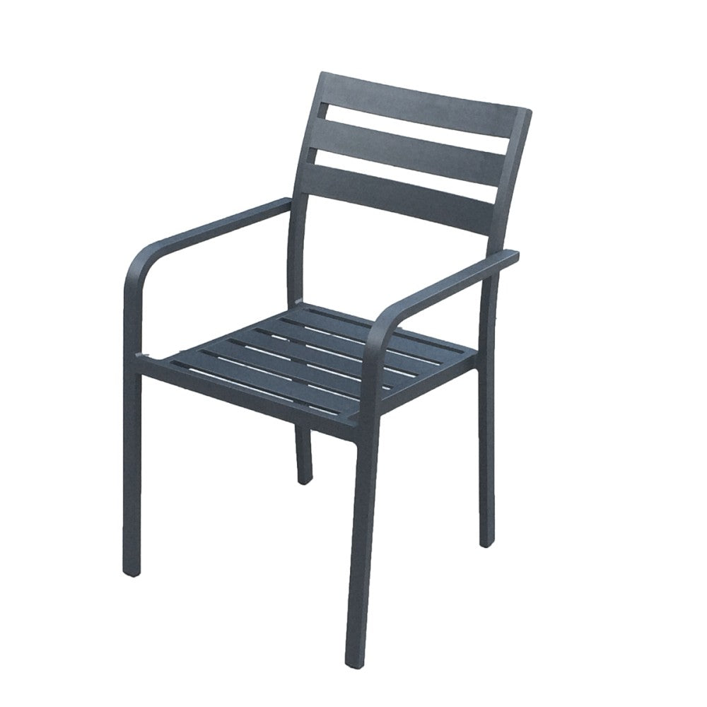 2x Garden Pleasure Alu Gartenstuhl Garten Stuhl Sessel Terrasse Möbel anthrazit