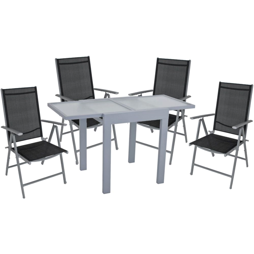 5tlg Garden Pleasure Tischgruppe Ausziehtisch Garten Esstisch Tisch Stuhl Stühle