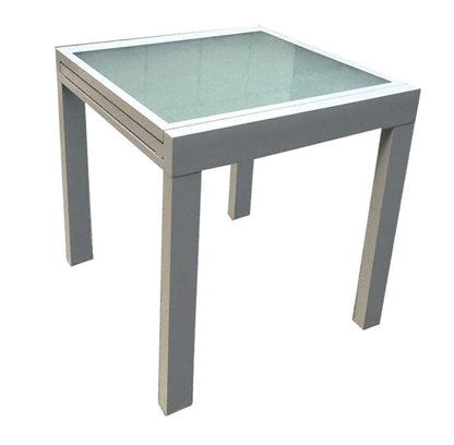 Garden Pleasure Ausziehtisch 90/180x90 Garten Terrasse Alu Glas Tisch Esstisch