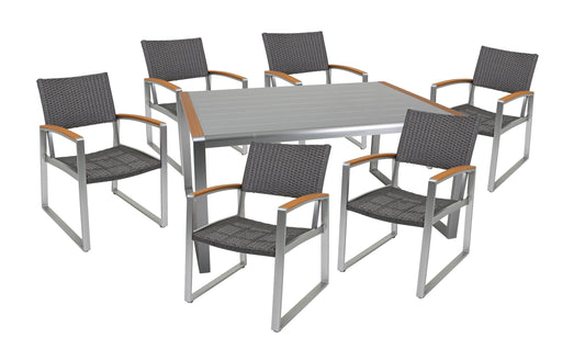 7tlg. Alu Tischgruppe Garten Sitzgruppe Lounge Set Gartenmöbel Sitzgarnitur