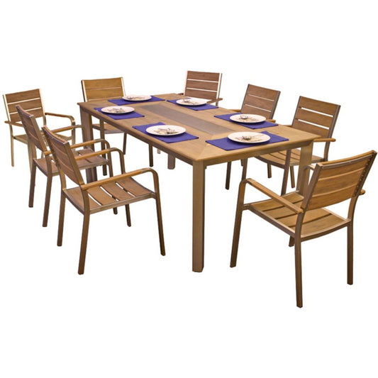 9tlg Garden Pleasure Holz Sitzgruppe Tisch Esstisch Stuhl Stühle Sessel Terrasse