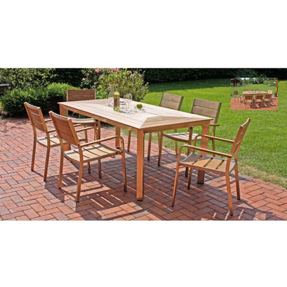 9tlg Garden Pleasure Holz Sitzgruppe Tisch Esstisch Stuhl Stühle Sessel Terrasse