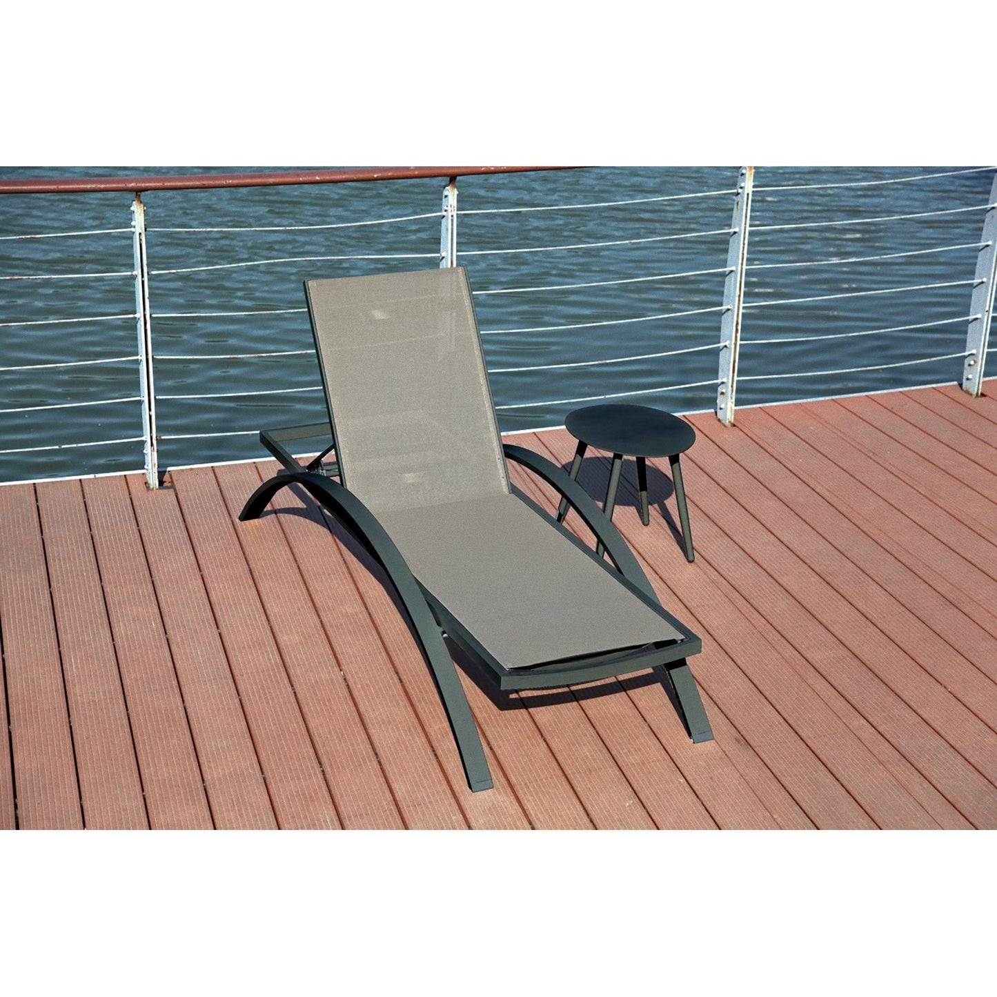 Garden Pleasure Sonnenliege DONNA Relaxliege Liege Garten Terrasse Möbel taupe