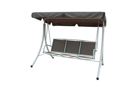 Garden Pleasure Hollywoodschaukel 3-Sitzer silber/taupe Garten Schaukel Möbel