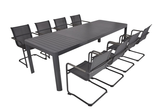 Garden Pleasure 9-tlg. Garten Tischgruppe Sitzgruppe Tisch Esstisch Stuhl Metall
