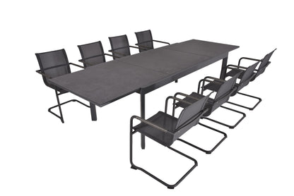 Garden Pleasure 9-tlg. Garten Tischgruppe Sitzgruppe Tisch Esstisch Stuhl Metall