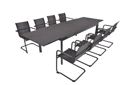Garden Pleasure 9-tlg. Garten Tischgruppe Sitzgruppe Tisch Esstisch Stuhl Metall