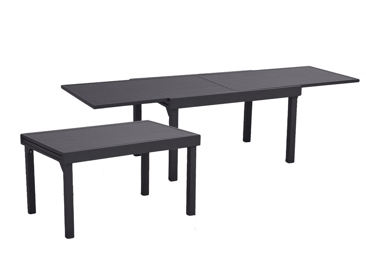 5tlg. Alu Tischgruppe Set Garten Sitzgruppe Tisch Stuhl Stühle Sessel Holz Optik