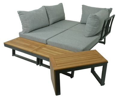Sitzgarnitur Sitzgruppe Holz Garten Lounge Set Gartenmöbel Massiv Tisch Sofa