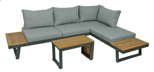 Sitzgarnitur Sitzgruppe Holz Garten Lounge Set Gartenmöbel Massiv Tisch Sofa