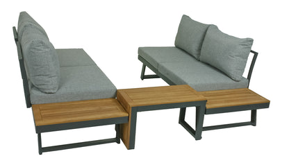 Sitzgarnitur Sitzgruppe Holz Garten Lounge Set Gartenmöbel Massiv Tisch Sofa