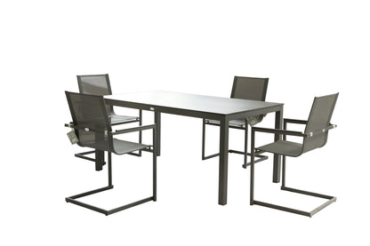 Alu Garten Tisch 158cm Gartentisch Aluminium Terrasse Esstisch Balkon anthrazit