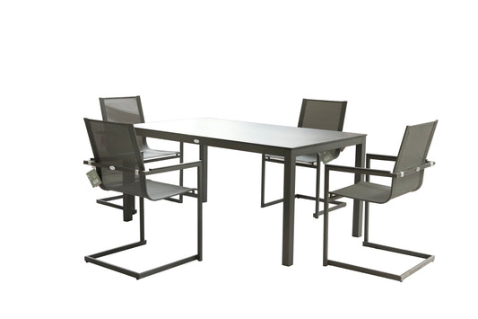 Alu Garten Tisch 158cm Gartentisch Aluminium Terrasse Esstisch Balkon anthrazit