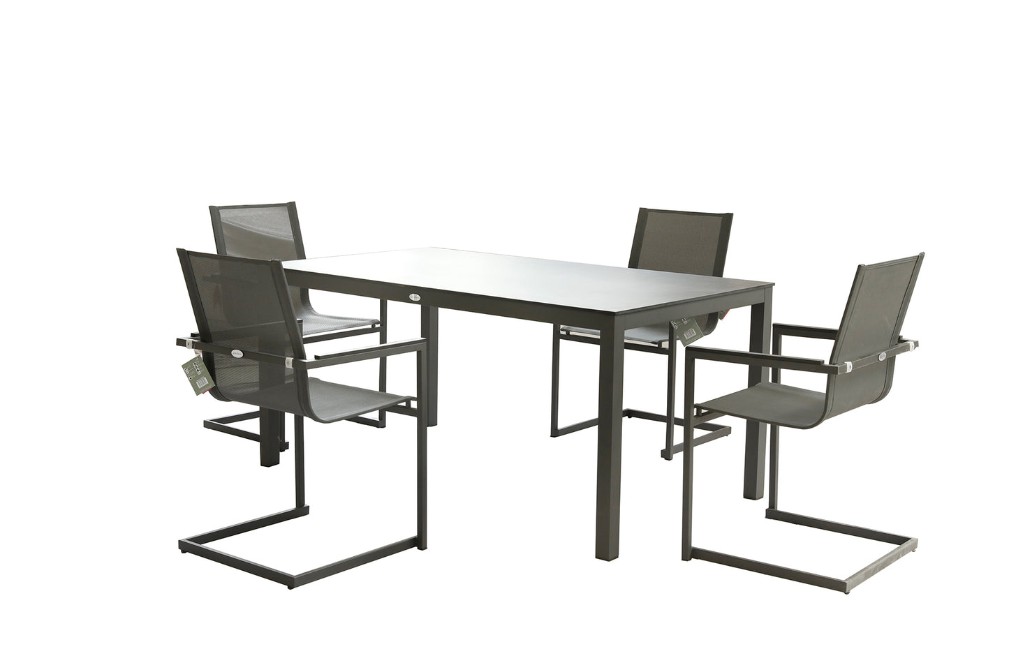 5tlg. Metall Garden Pleasure Sitzgruppe Tisch Esstisch Stuhl Stühle Sessel