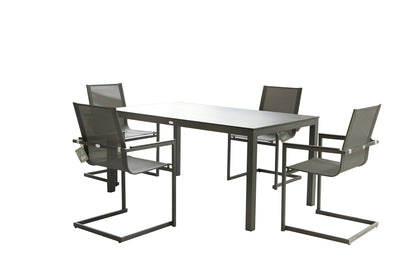 5tlg. Metall Garden Pleasure Sitzgruppe Tisch Esstisch Stuhl Stühle Sessel