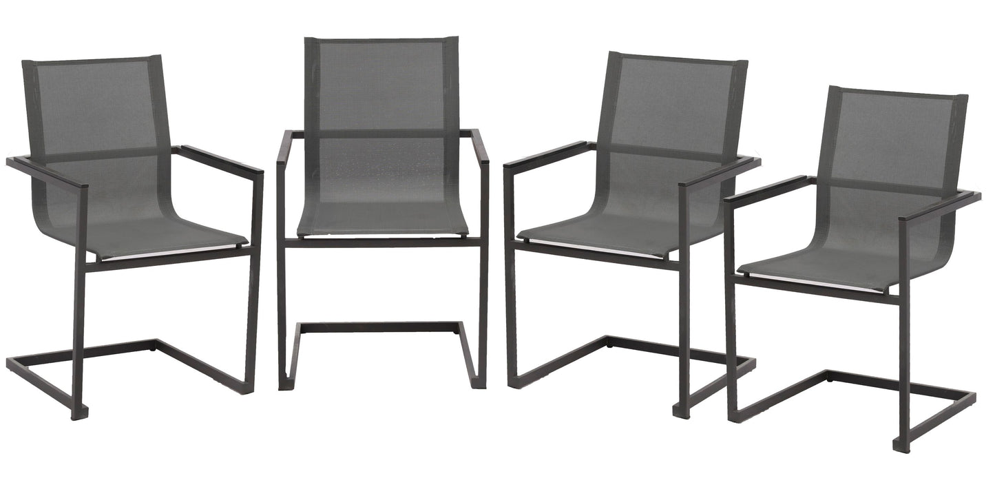 4x Alu Gartensessel Freischwinger Gartenstuhl Metall Campingstuhl Hochlehner Set