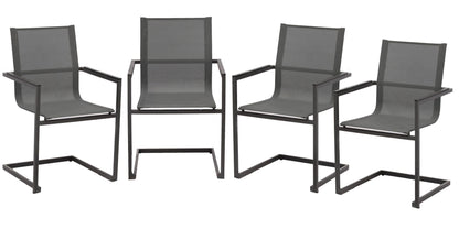 4x Alu Gartensessel Freischwinger Gartenstuhl Metall Campingstuhl Hochlehner Set