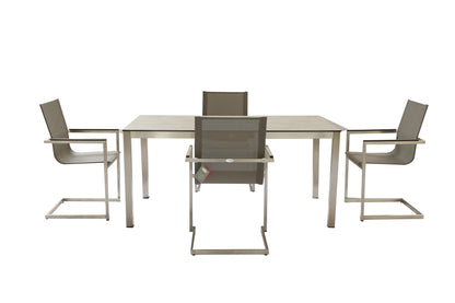 Edelstahl Garten Tisch 158cm Gartentisch Terrasse Esstisch Balkon grau Möbel