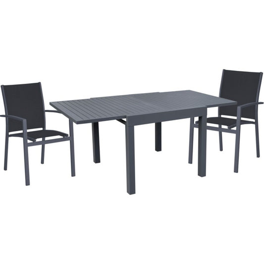 3tlg. Alu Tischgruppe Garten Sitzgruppe Lounge Set Gartenmöbel Sitzgarnitur