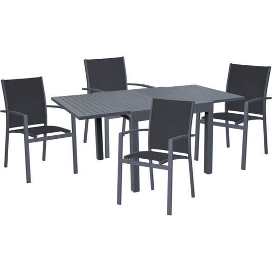 5tlg. Alu Tischgruppe Garten Sitzgruppe Lounge Set Gartenmöbel Sitzgarnitur