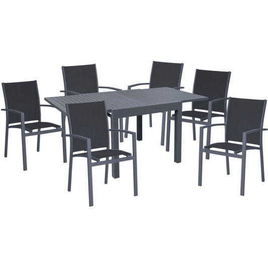 7tlg. Alu Tischgruppe Garten Sitzgruppe Lounge Set Gartenmöbel Sitzgarnitur