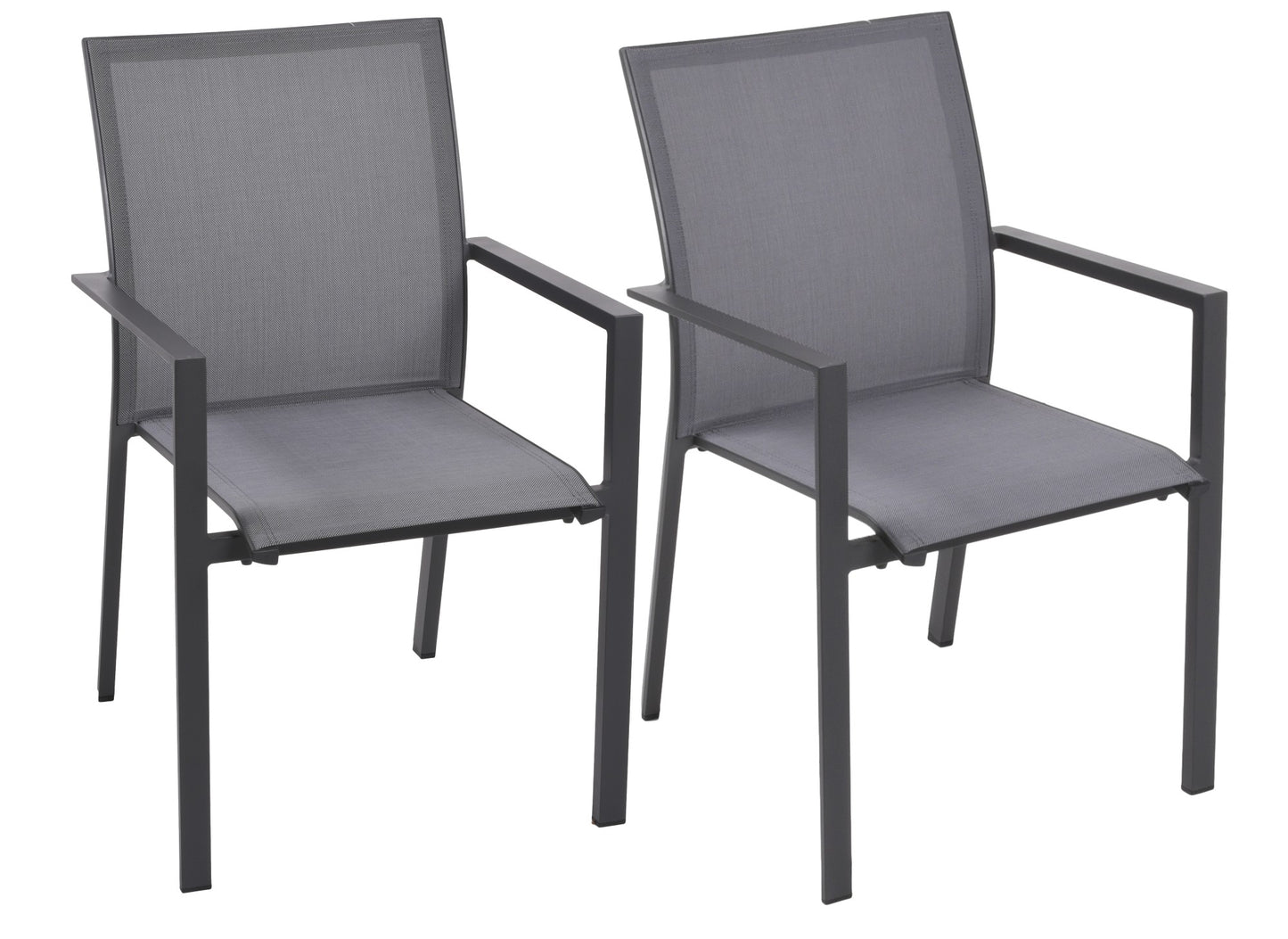 2x Alu Stapelstuhl RANA Sessel Stuhl Gartenstuhl Stuhlgruppe Garten Möbel grau