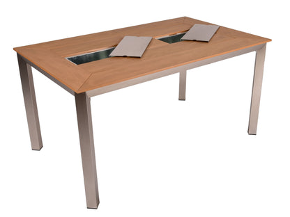 7tlg. Polyrattan Tischgruppe FLORENCE Garten Sitzgruppe Outdoor Hochlehner braun