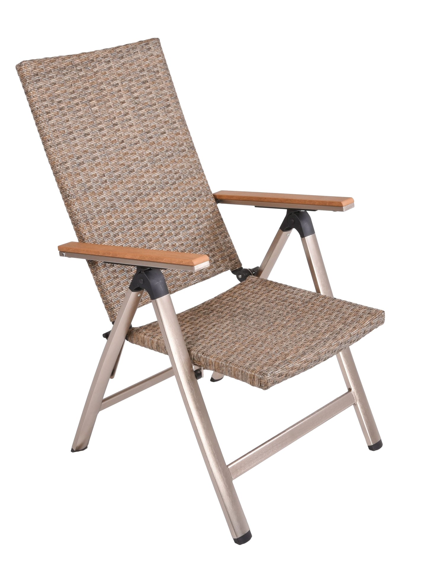 7tlg. Polyrattan Tischgruppe FLORENCE Garten Sitzgruppe Outdoor Hochlehner braun