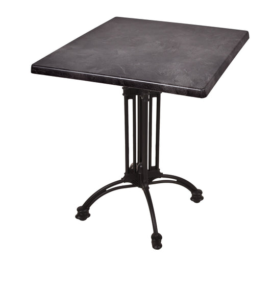 Bistrotisch Set Dark Slate 70x70cm Tischgestell Alu schwarz Garten Tisch Gestell