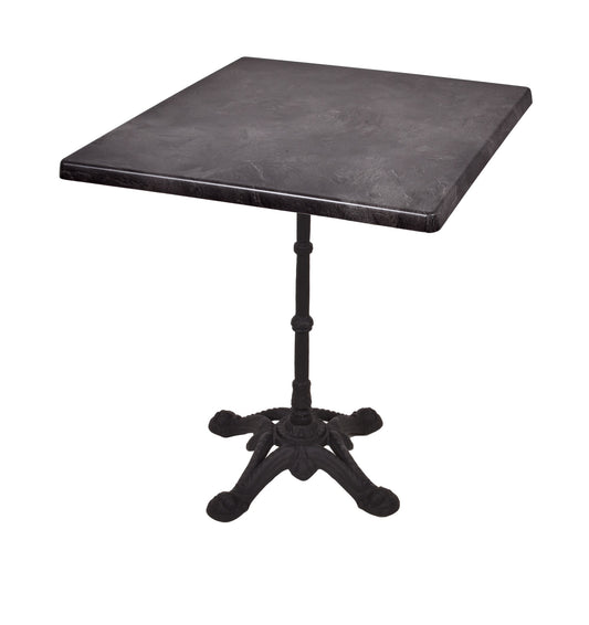 Bistrotisch Set Dark Slate 70x70cm Tischgestell Gusseisen schwarz Garten Tisch