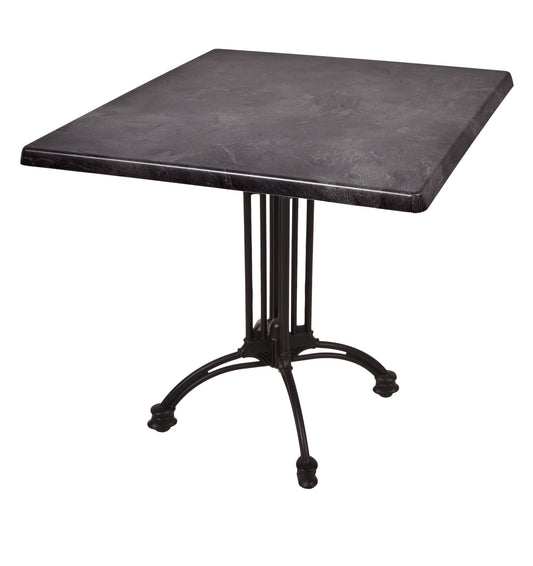 Bistrotisch Set Dark Slate 80x80cm Tischgestell Alu schwarz Garten Tisch Gestell