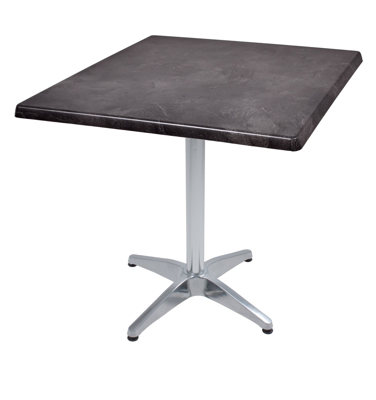 Bistrotisch Set Dark Slate 80x80cm Tischgestell Alu blank Garten Tisch Gestell