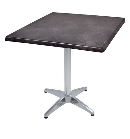 Bistrotisch Set Dark Slate 80x80cm Tischgestell Alu blank Garten Tisch Gestell