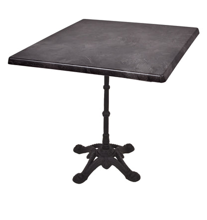 Bistrotisch Set Dark Slate 80x80cm Tischgestell Gusseisen schwarz Garten Tisch