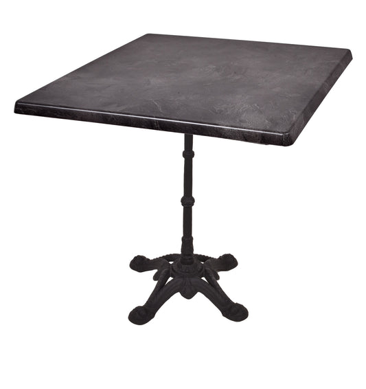 Bistrotisch Set Dark Slate 80x80cm Tischgestell Gusseisen schwarz Garten Tisch