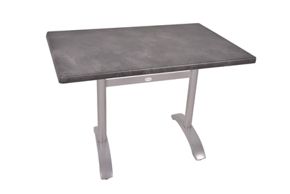 Bistrotisch Set Dark Slate 110x70cm Tischgestell Alu silber matt Garten Tisch