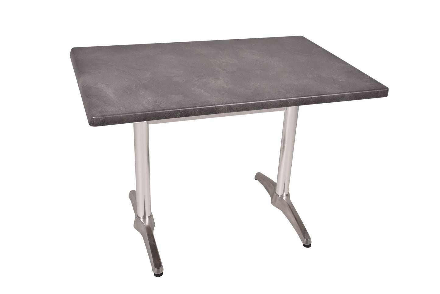 Bistrotisch Set Dark Slate 110x70cm Tischgestell Alu blank Garten Tisch Gestell