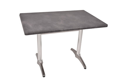 Bistrotisch Set Dark Slate 110x70cm Tischgestell Alu blank Garten Tisch Gestell