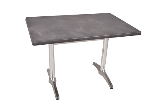Bistrotisch Set Dark Slate 110x70cm Tischgestell Alu blank Garten Tisch Gestell