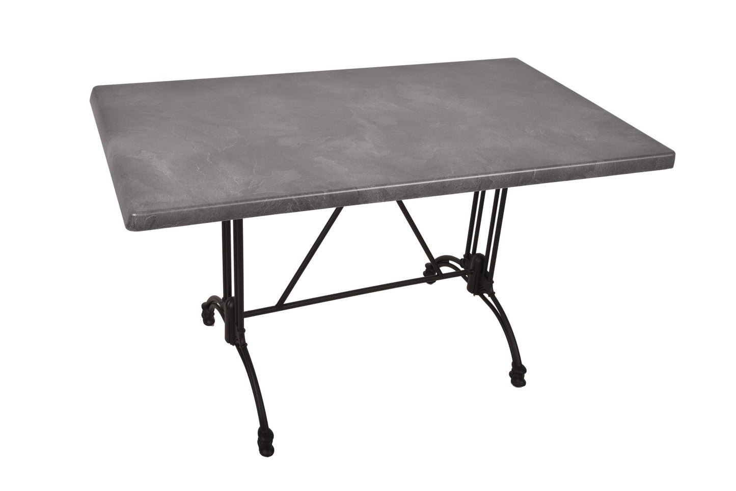 Bistrotisch Set Dark Slate 120x80cm Tischgestell Aluminium schwarz Garten Tisch