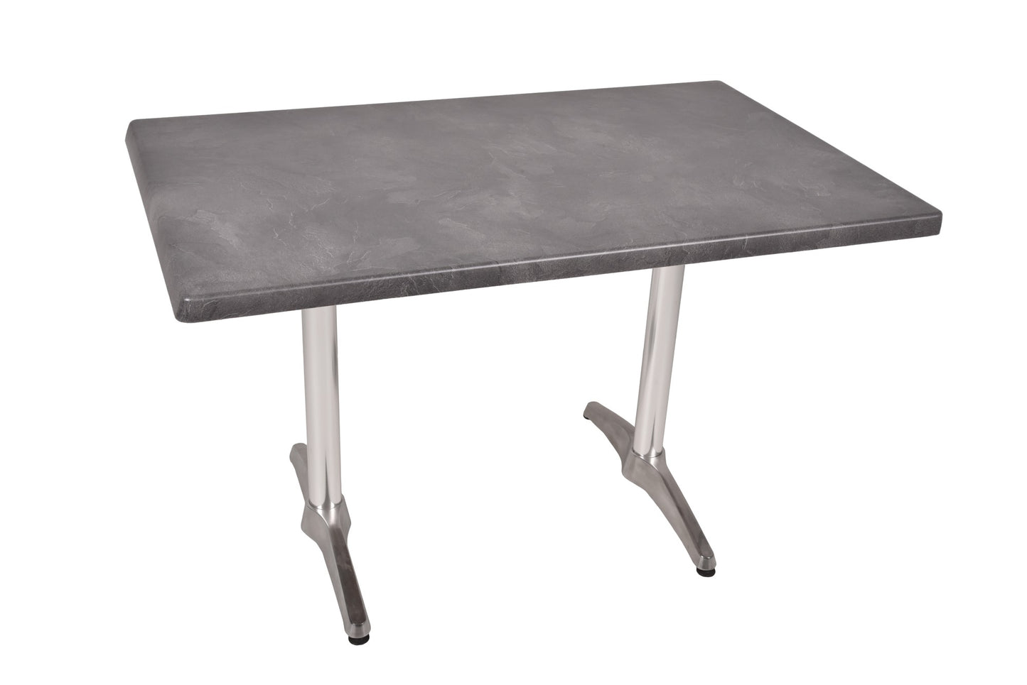Bistrotisch Set Dark Slate 120x80cm Tischgestell Alu blank Garten Tisch Gestell