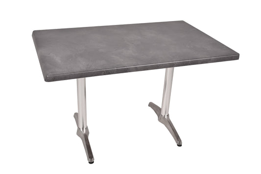 Bistrotisch Set Dark Slate 120x80cm Tischgestell Alu blank Garten Tisch Gestell