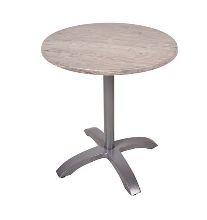 Bistrotisch Set Washington Pine Ø70cm Tischgestell Alu silber matt Garten Tisch