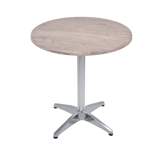 Bistrotisch Set Washington Pine Ø70cm Tischgestell Aluminium blank Garten Tisch