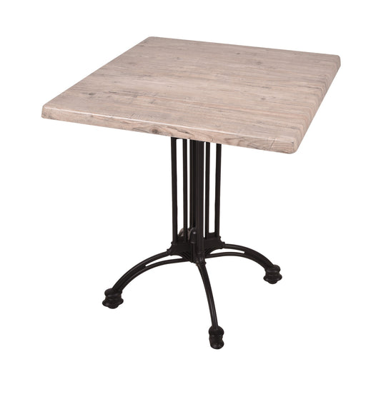 Bistrotisch Set Washington Pine 70x70cm Tischgestell Alu schwarz Garten Tisch
